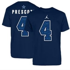 Men's Dallas Cowboys Dak Prescott Jordan Brand Navy T-Shirt. XXL